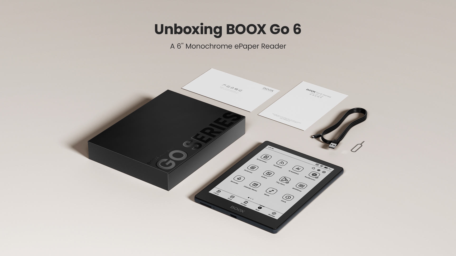 BOOX Go 6 Zwart - met Gratis Hoes, alleen bij e-readerweb.nl